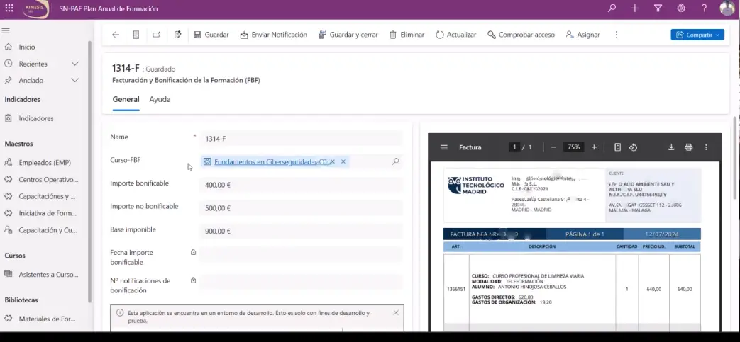 plataforma de gestion plan anual de formación